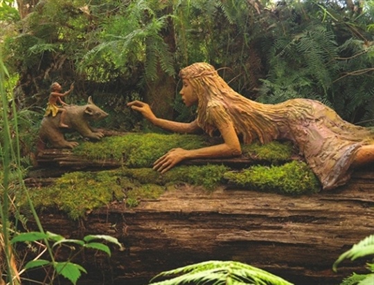 wooden art sculpture