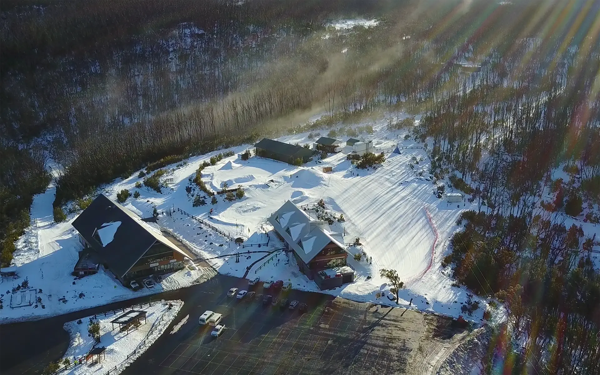 Bird's Eyes View of Lake Mountain resort